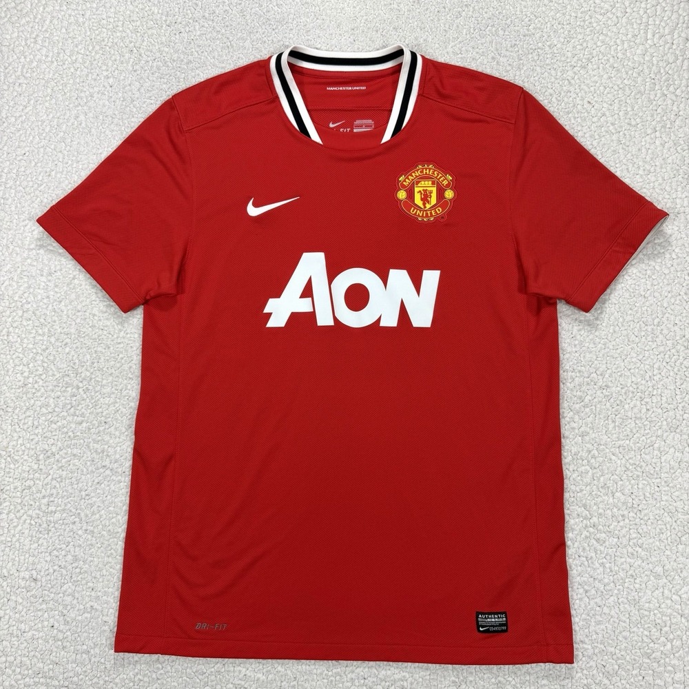 Nike Manchester United Jersey Men's L 2011-12 Home AON Soccer Football Dri-FIT